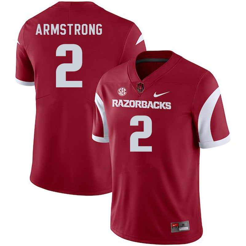 Men #2 Andrew Armstrong Arkansas Razorback College Football Jerseys Stitched Sale-Cardinal